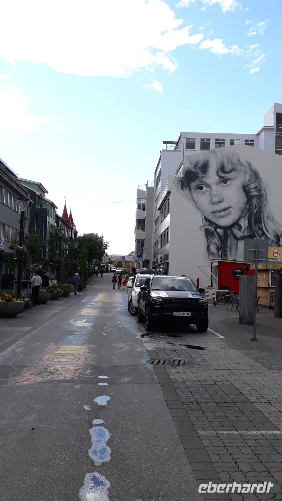 Die Einkaufsstraße von Akureyri