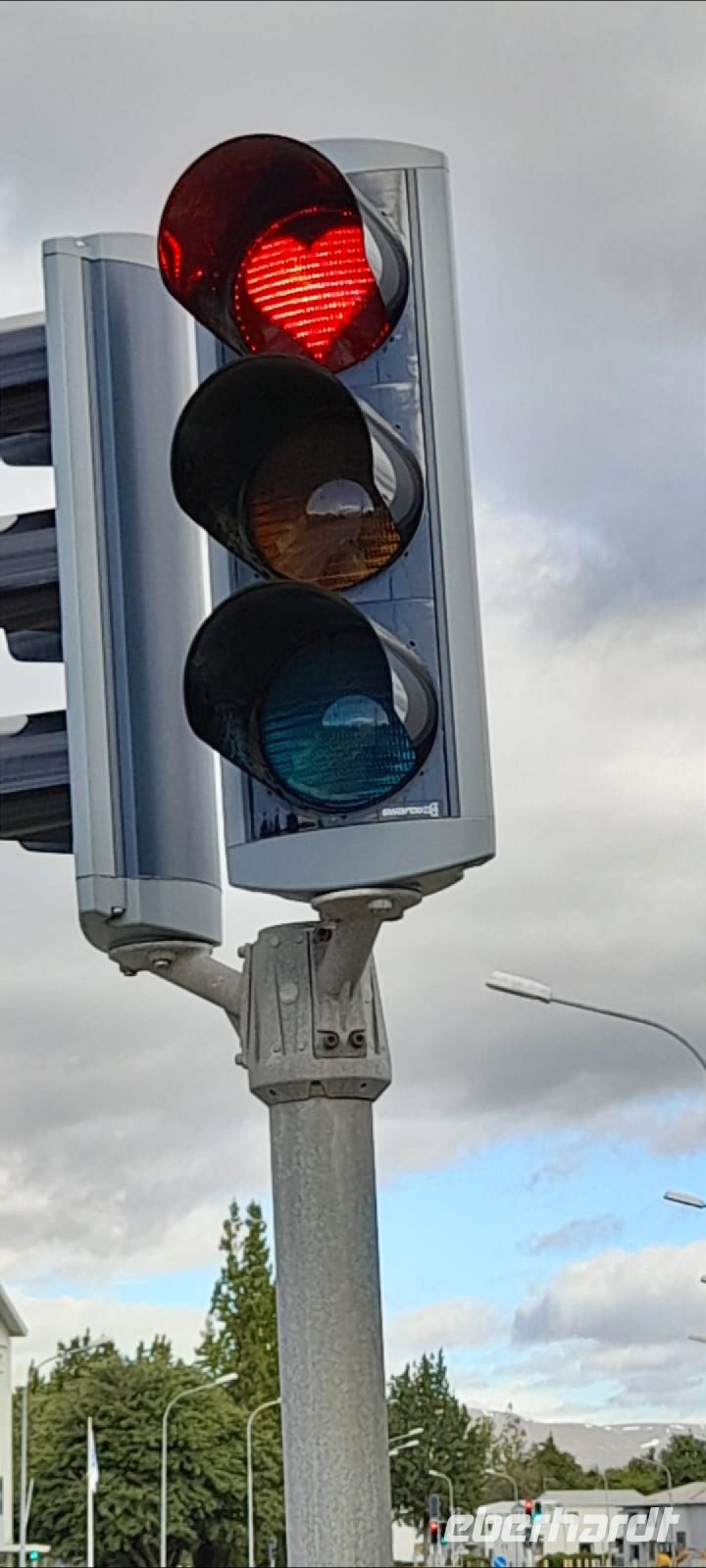 Eine Ampel in Akureyri