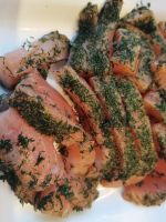 Frischer Lachs beim Frühstück