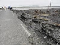 Kaputte Straße nach der letzten Überschwemmung