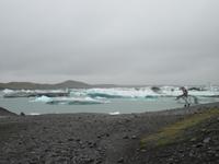 Gletscherlagune im Regen