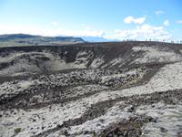 Blick in den Krater Grábrók