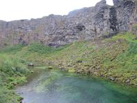 Blick auf die Felsenschlucht Ãsbyrgi