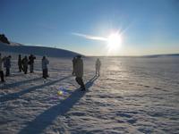Fahrt mit den Schneemobilen über den Gletscher