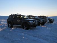 Fahrt mit den Schneemobilen über den Gletscher