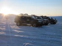 Fahrt mit den Schneemobilen über den Gletscher