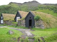 Alte isländische Häuser im Heimatmuseum in Skoga