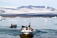 Auf der Gletscherlagune von Jökúlsárlón