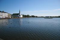 am Stadtteich von Reykjavik