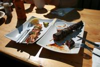 lecker Walfleisch und Schrimps