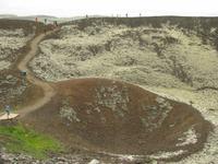 Blick in den Krater Grábrók