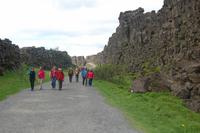 Nationalpark Pingvellir wo die eurasische und amerikanisch Platte auseinander driften  