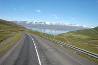 Blick über den Fjord bei Akureyri