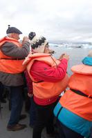 auf dem Amphibien-Fahrzeug in der Gletscherlagune  