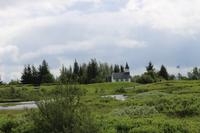 Blick auf die kleine Kapelle im Nationalpark Thingvellir