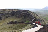 Wanderung auf den Krater Grábrók