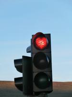 Rote Herzel Ampel in Akureyri Island