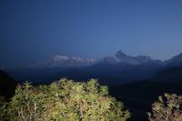 Annapurna Gebirgskette bei Sonnenaufgang