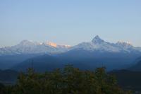 Annapurna Gebirgskette bei Sonnenaufgang