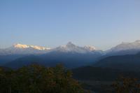 Annapurna Gebirgskette bei Sonnenaufgang