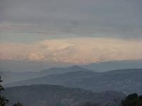 erster Blick auf die Schneegipfel der Achttausender