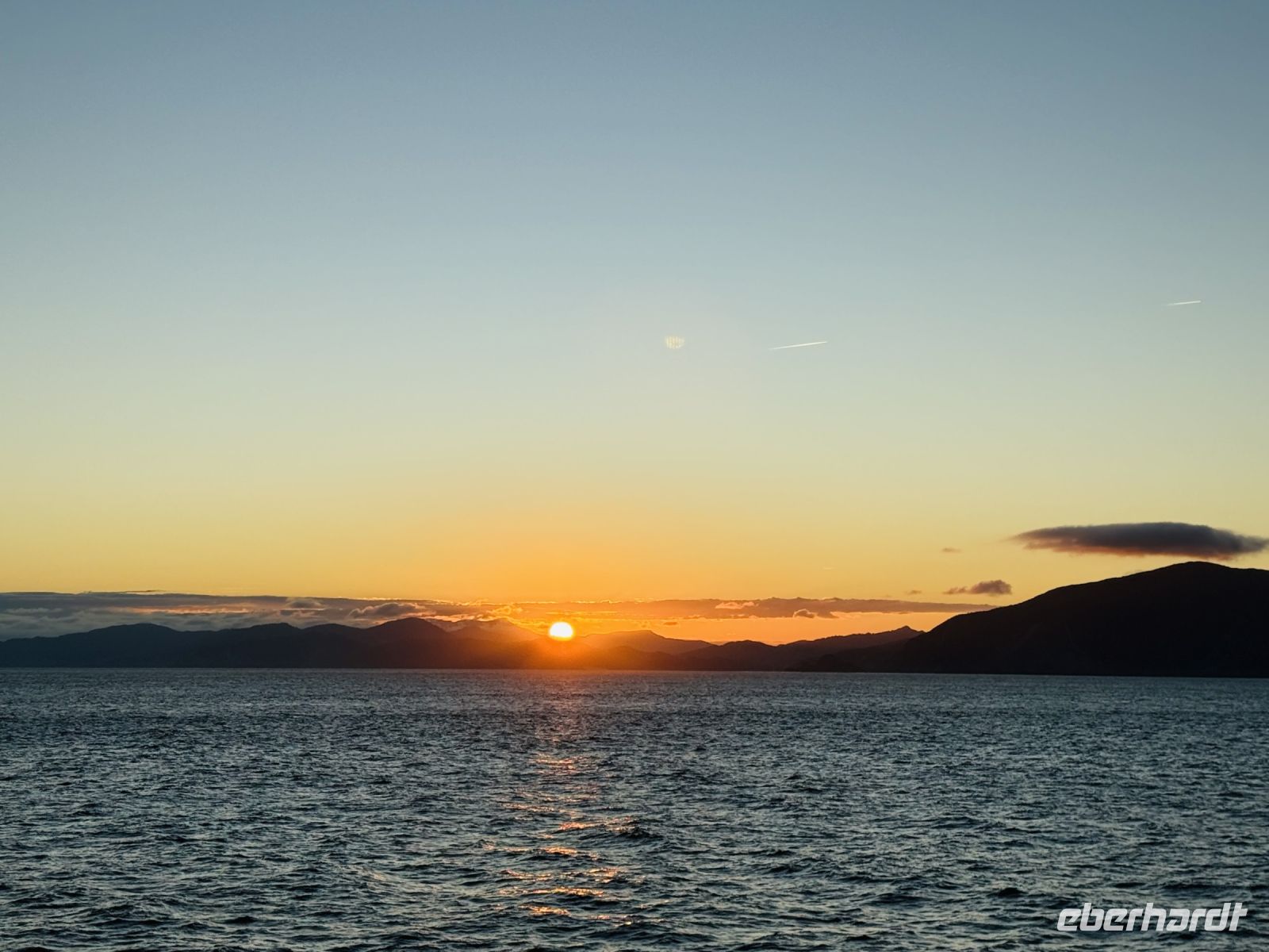 Sonnenuntergang Marlborough Sound, Neuseeland