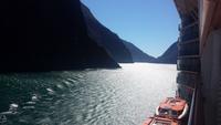 Einfahrt in die Fiordlandschaft in Neuseeland
