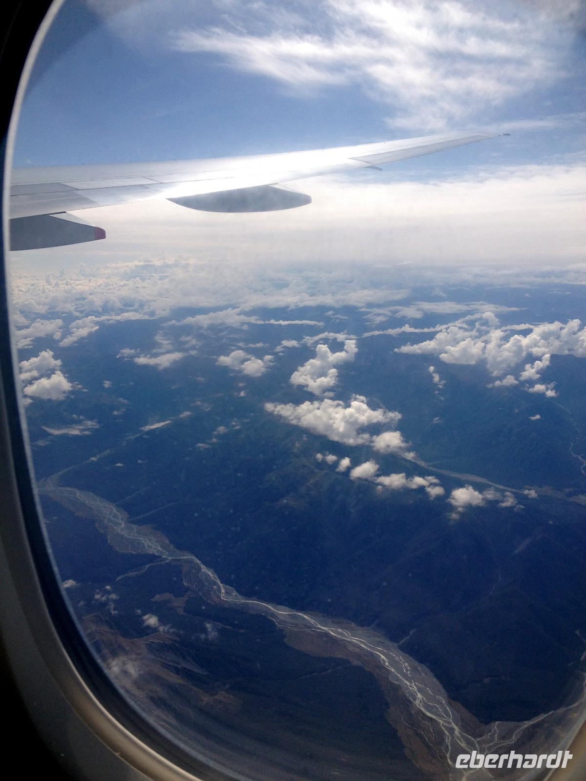 Heimflug von Neuseeland