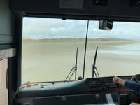 Busfahrt am Strand Ninety Mile Beach Neuseeland 