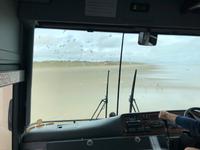 Busfahrt am Strand Ninety Mile Beach Neuseeland 