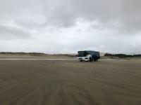 Busfahrt am Strand Ninety Mile Beach Neuseeland 