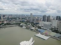 Blick von der Dachterrasse des Marina Bay Sands