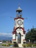 Hokitika: Uhr im Kreiseverkehr