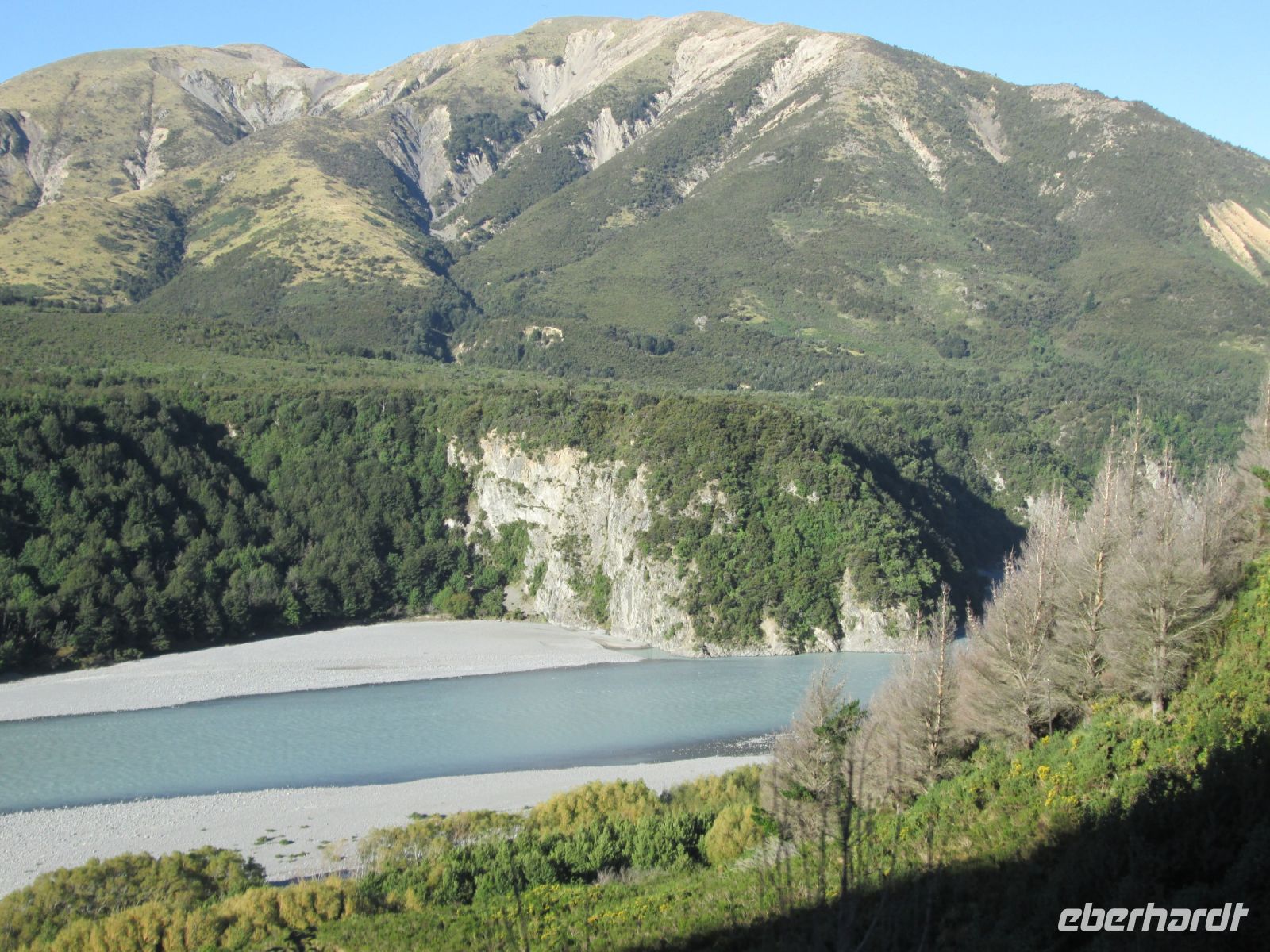 Waimakariri Tal vom Kiwi Rail aus