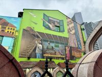 3. Reisetag – Stadtrundfahrt in Singapur – Wandgemälde in Kampong Glam