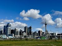 4. Reisetag – Ankunft in Auckland in Neuseeland – Skyline von Auckland mit Sky Tower