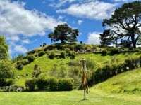 9. Reisetag – Von Pauanui nach Rotorua – Ausflug nach Hobbiton – Festwiese unterhalb von Beutelsend