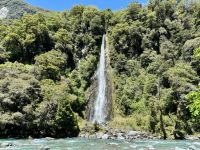 18. Reisetag – Von Queenstown zum Fox-Gletscher – Fotostopp an den Thunder Creek Falls