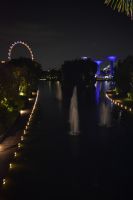 Singapur Skyline bei Nacht