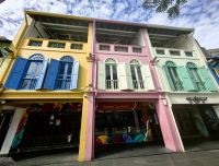 Bunte Häuschen am Clarke Quay