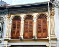 Schöne Kolonialarchitektur im arabischen Viertel von Singapur