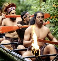 Krieger in einem Waka, Rotarua