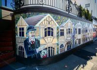 Straßenbemalung in Wellington