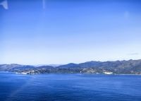 Blick auf die Küste von Kaikoura aus dem Flugzeug