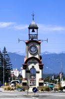 Uhrturm im Goldgräberstädtchen Hokitika