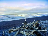 Rauche Szenerie an der Tasmanische See in Greymouth