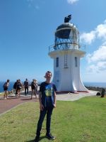 Euer Reisebegleiter Julian am Leuchtturm, Cape Reinga, Neuseeland