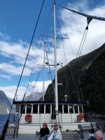an Deck der Milford Marinier, Milford Sound, Neuseeland