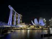 Blick auf das Marina Bay Sands und das ArtScience Museum