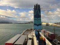 Die Interislander Fähre im Hafen von Wellington
